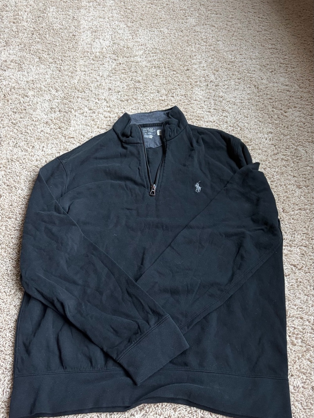 Polo by Ralph Lauren Black Half-Zip Men's Pullover Sweater